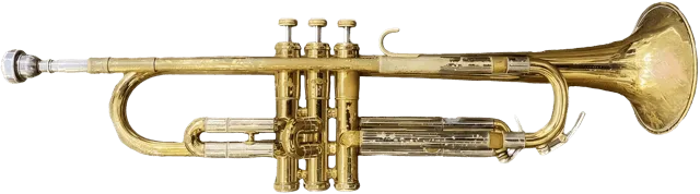 A brass trumpet